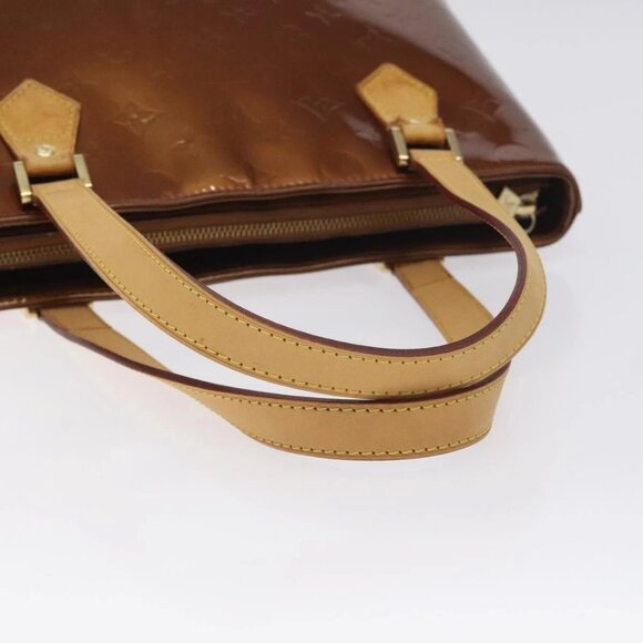 LOUIS VUITTON Monogram Vernis Houston Hand Bag Bronze M91122 LV Auth BA3582 - Picture 8 of 16